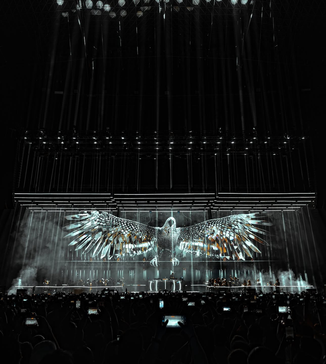 TIËSTO - PRISMATIC TOUR STAGE WITH ORANGE LIGHTING AND CROWD